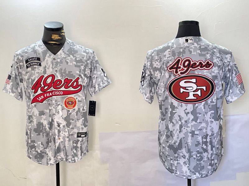 Men San Francisco 49ers Blank Nike Arctic Camo 2024 Salute to Service Limited NFL Jersey style 8->san francisco 49ers->NFL Jersey
